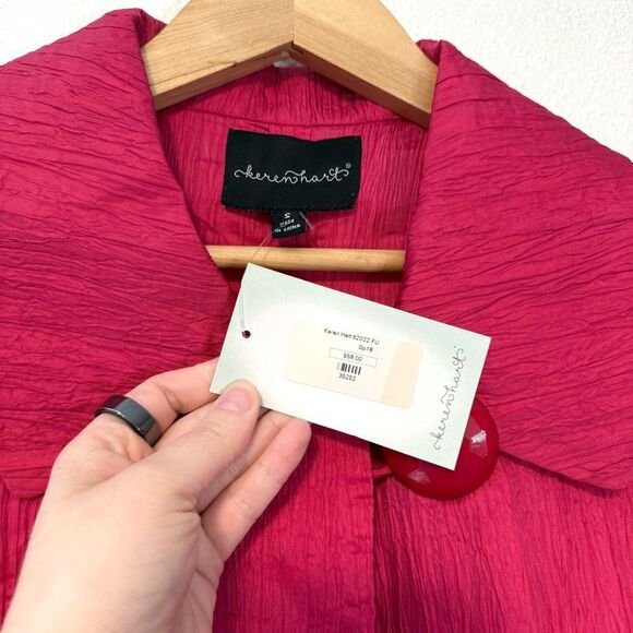 Keren Hart Crinkle Pink Jacket Size Small NWT - Picture 2 of 10